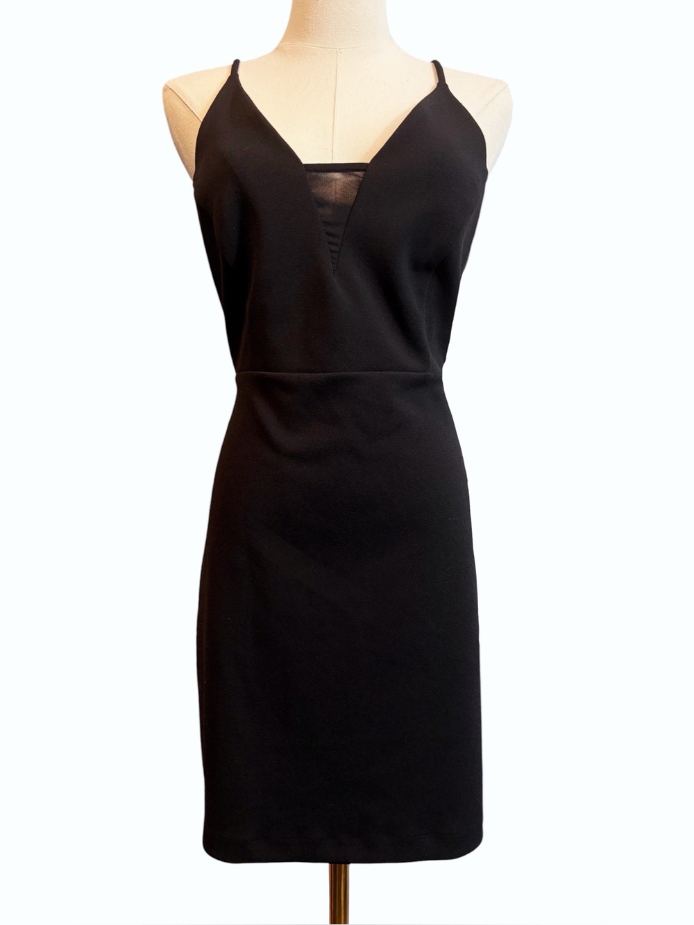 Express Mesh Accent Black Mini Cocktail Dress